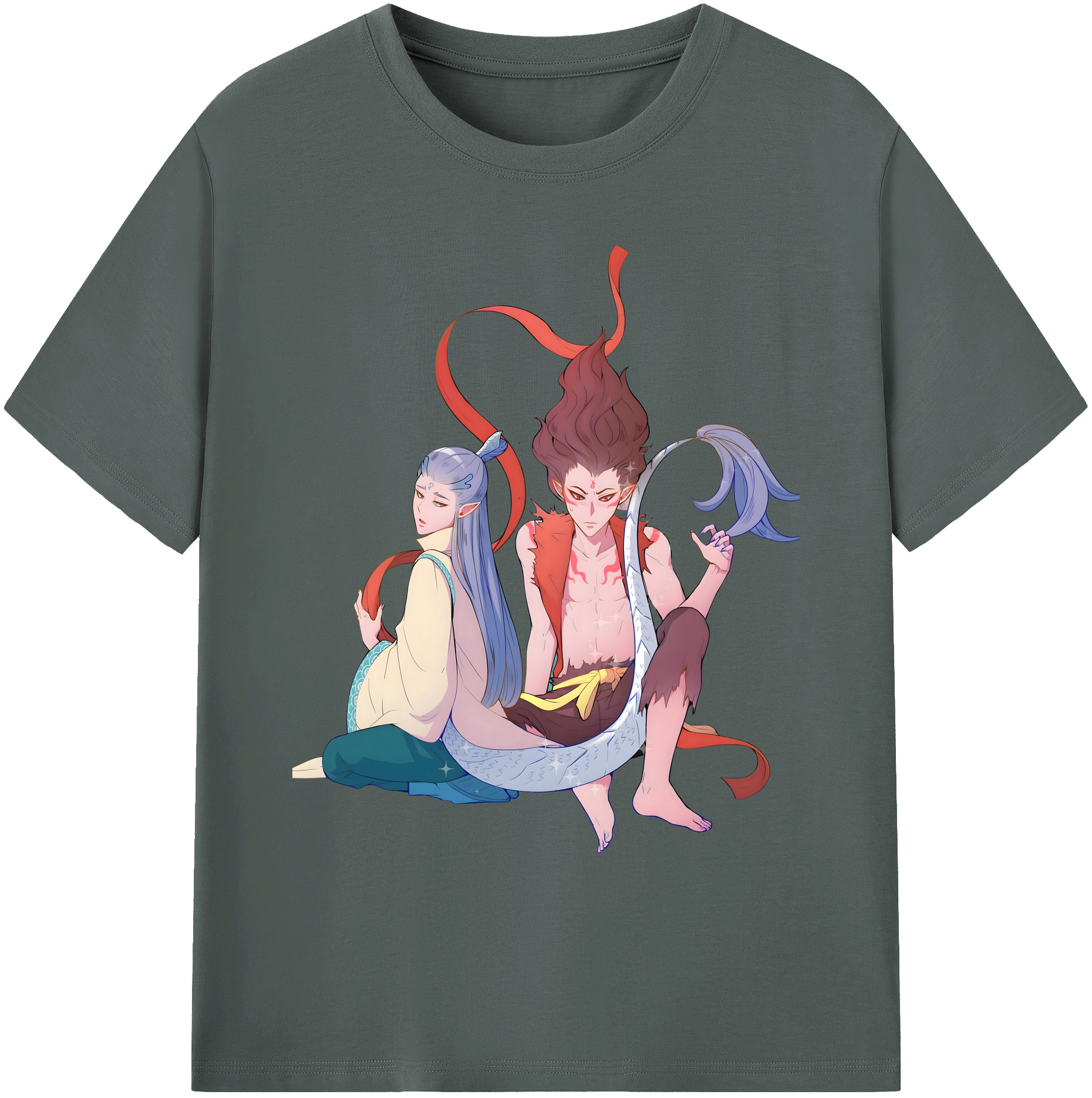 （画像用） Ne Zha 2 ナタ 魔童の大暴れ 綿100％ メンズ半袖Tシャツ｜肌触りやわらか＆通気性